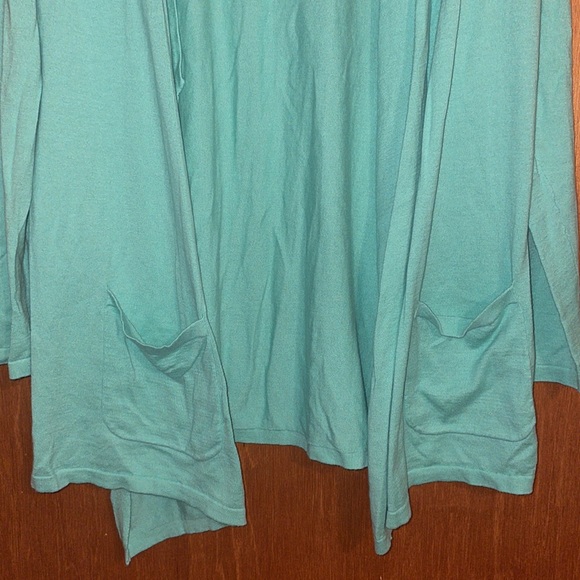 •J.JILL•MINT OPEN FRONT LIGHTWEIGHT 3/4SLEEVE KNIT SWEATER CARDIGAN SIZE MEDIUM. - Picture 9 of 9